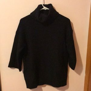 Black forever 21 3/4th sleeve turtleneck sweater